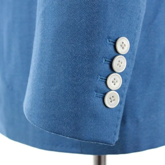 Cardinal of Canada NWOT Wool / Silk Sport Coat Size 40R US In Blue Herringbone